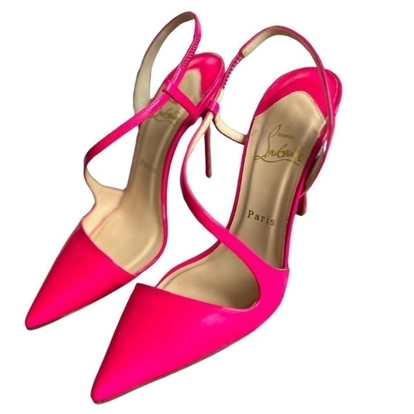 NWOT! Christian Louboutin Patent Fluo June 100 Fushcia - Picture 3 of 10